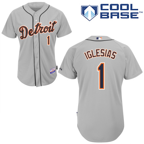 Jose Iglesias #1 MLB Jersey-Detroit Tigers Men's Authentic Road Gray Cool Base Baseball Jersey